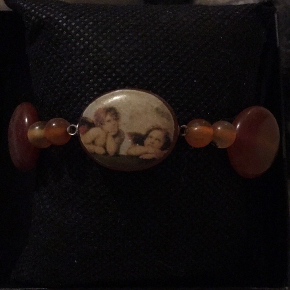 Carnelian and artisan crafted bracelet - Picture 2 of 3